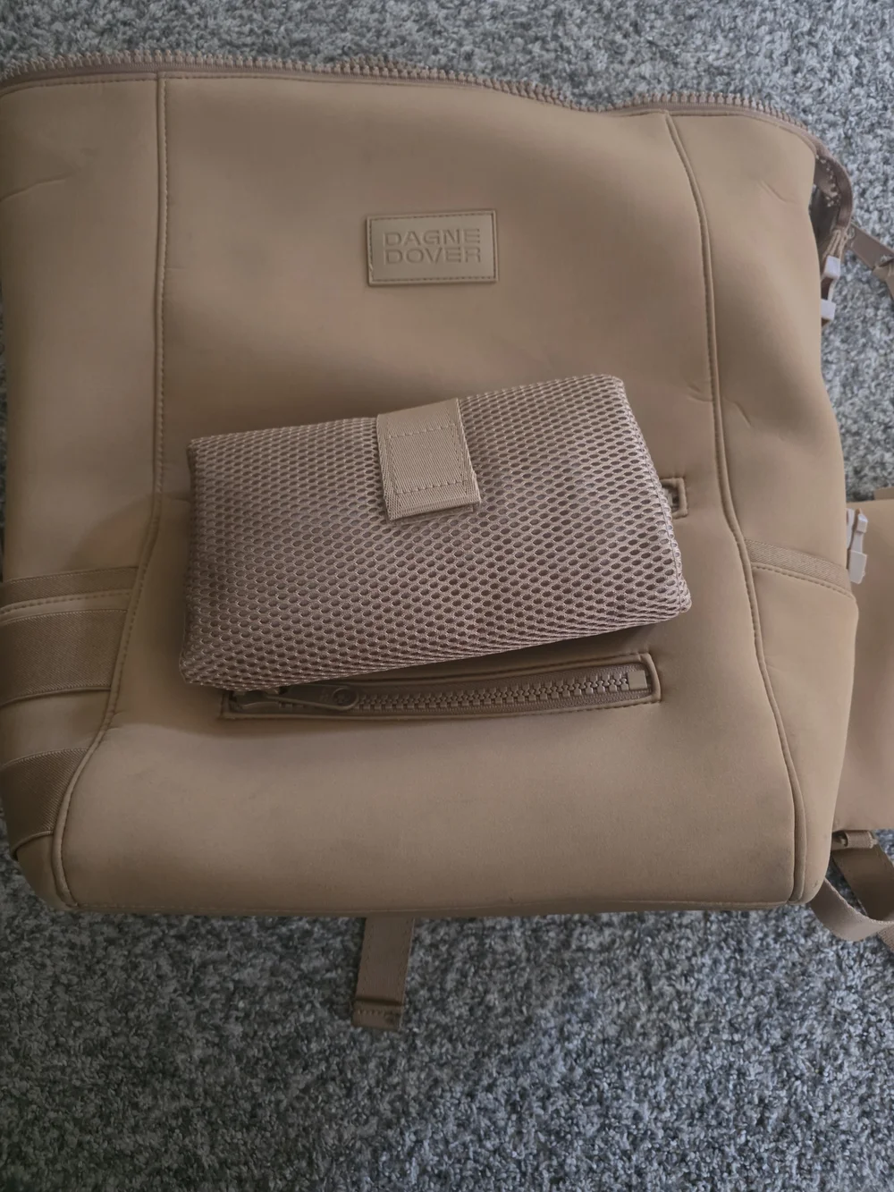 Indi Neoprene Diaper Backpack - Tan